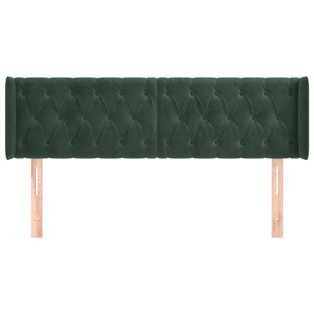 Hoofdbord met randen 163x16x78/88 cm fluweel donkergroen is nu te koop bij PeponiXL, paradijselijk wonen!