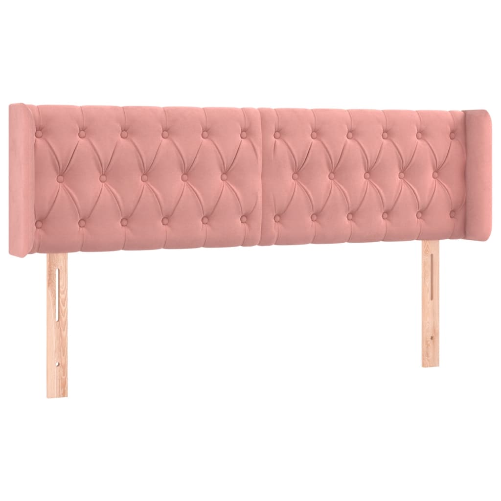 Hoofdbord met randen 163x16x78/88 cm fluweel roze is nu te koop bij PeponiXL, paradijselijk wonen!
