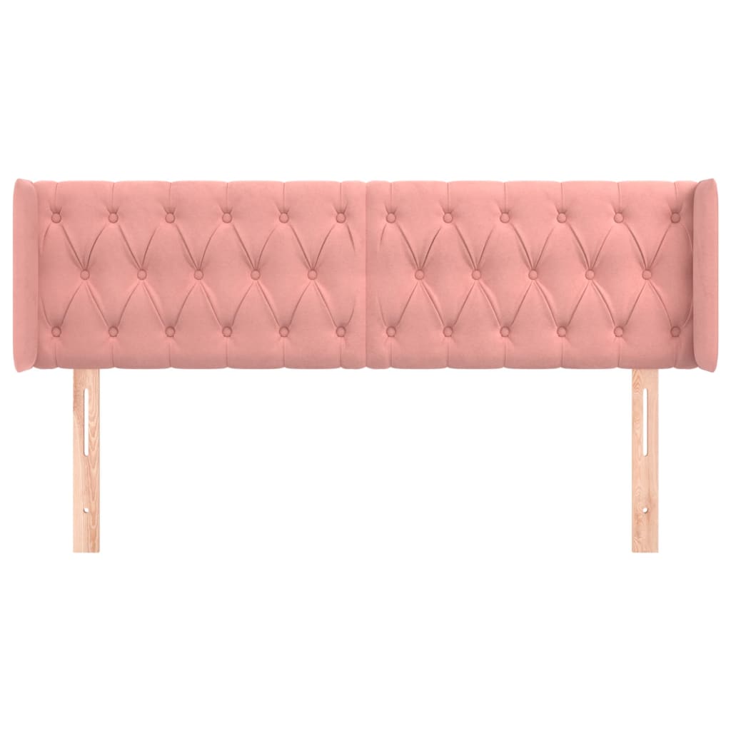Hoofdbord met randen 163x16x78/88 cm fluweel roze is nu te koop bij PeponiXL, paradijselijk wonen!