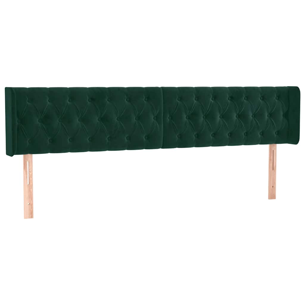 Hoofdbord met randen 183x16x78/88 cm fluweel donkergroen is nu te koop bij PeponiXL, paradijselijk wonen!