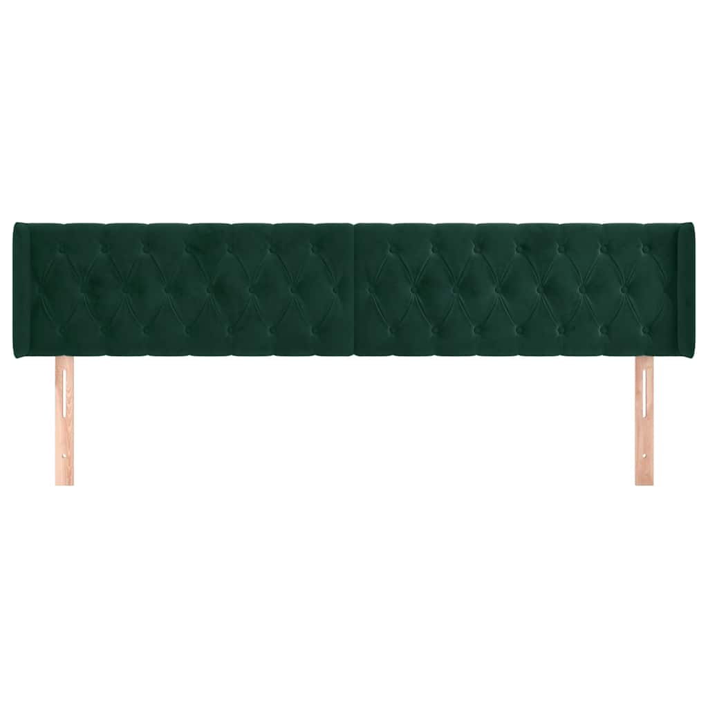 Hoofdbord met randen 183x16x78/88 cm fluweel donkergroen is nu te koop bij PeponiXL, paradijselijk wonen!