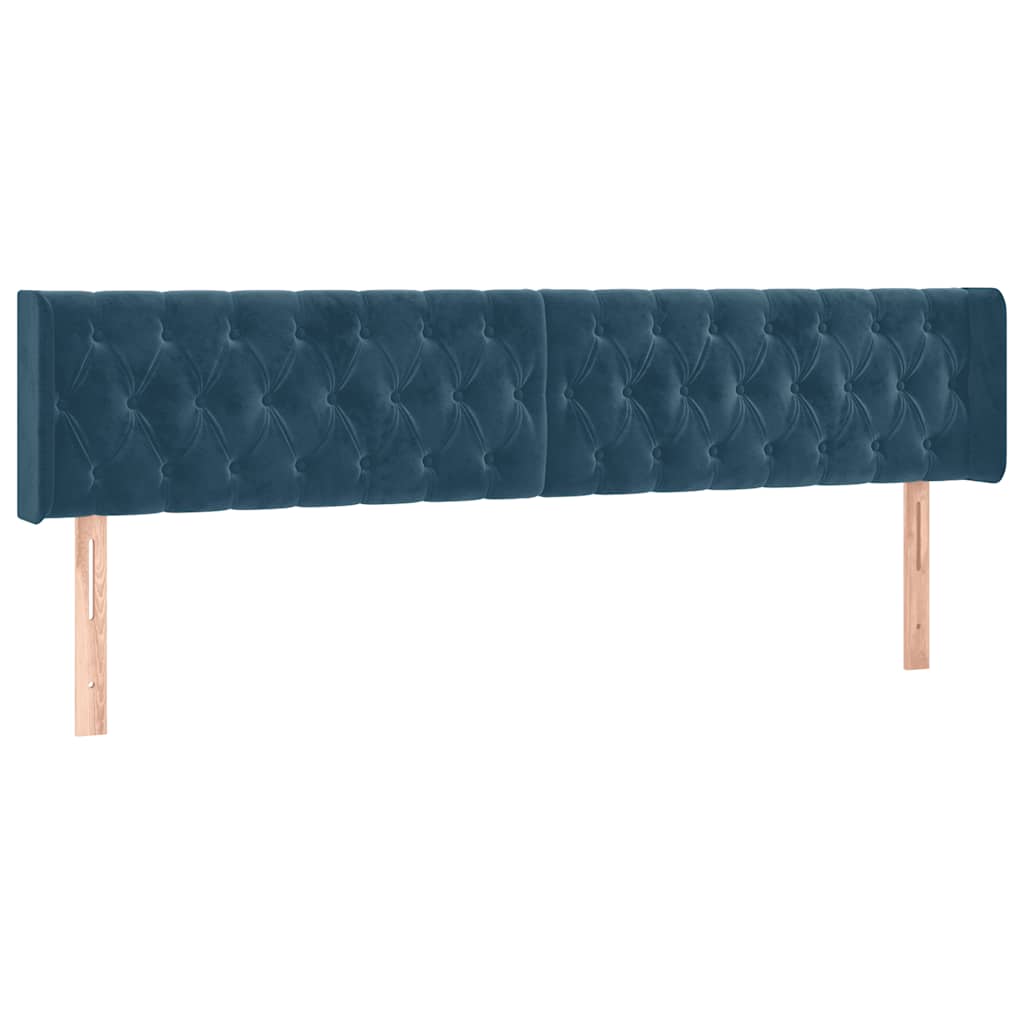 Hoofdbord met randen 183x16x78/88 cm fluweel donkerblauw is nu te koop bij PeponiXL, paradijselijk wonen!