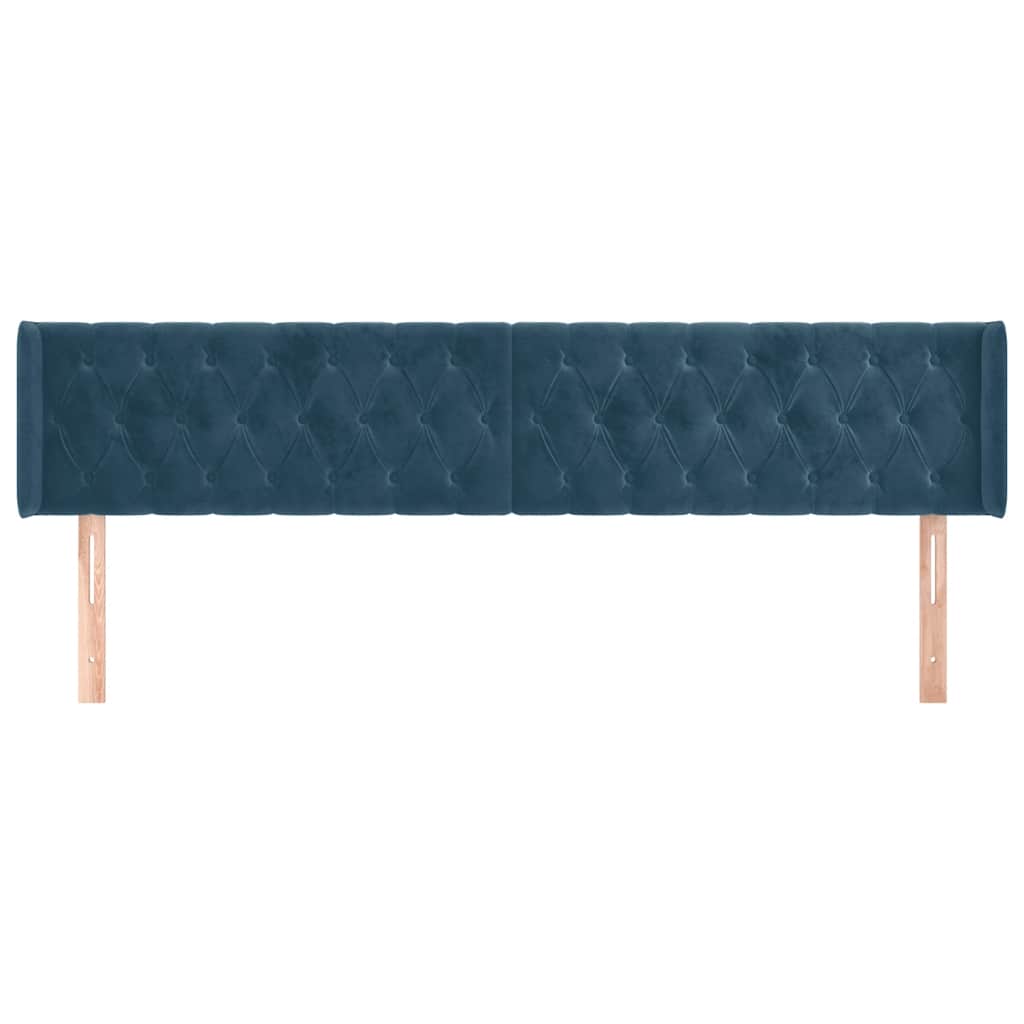 Hoofdbord met randen 183x16x78/88 cm fluweel donkerblauw is nu te koop bij PeponiXL, paradijselijk wonen!