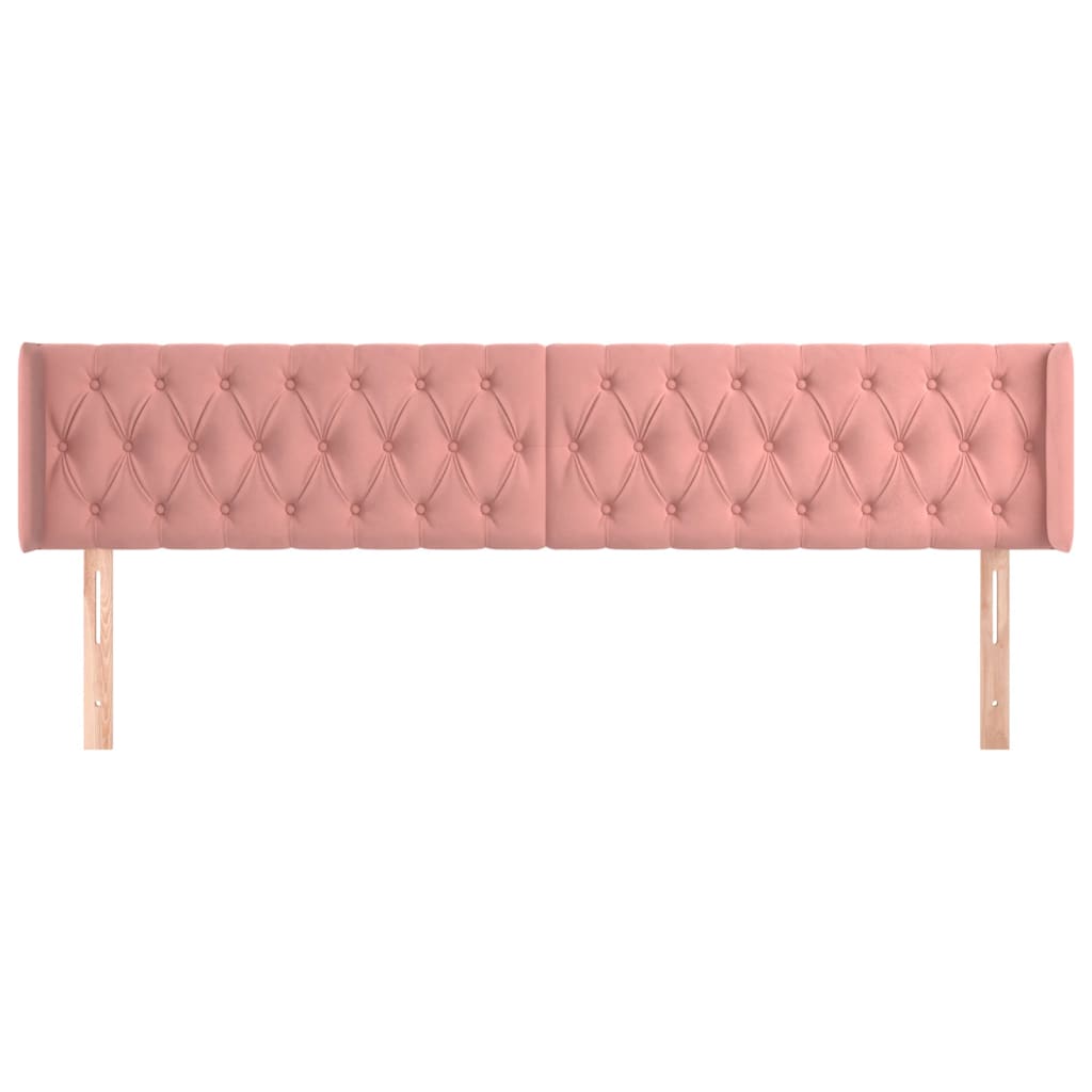 Hoofdbord met randen 183x16x78/88 cm fluweel roze is nu te koop bij PeponiXL, paradijselijk wonen!