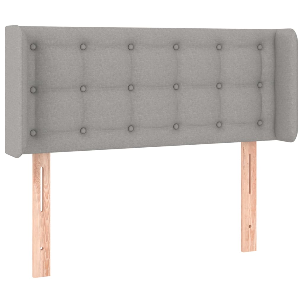Hoofdbord met randen 83x16x78/88 cm stof lichtgrijs is nu te koop bij PeponiXL, paradijselijk wonen!