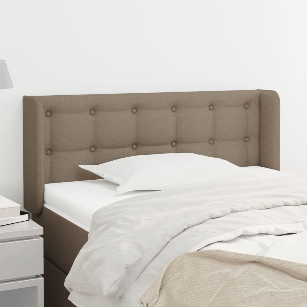 Hoofdbord met randen 83x16x78/88 cm stof taupe is nu te koop bij PeponiXL, paradijselijk wonen!