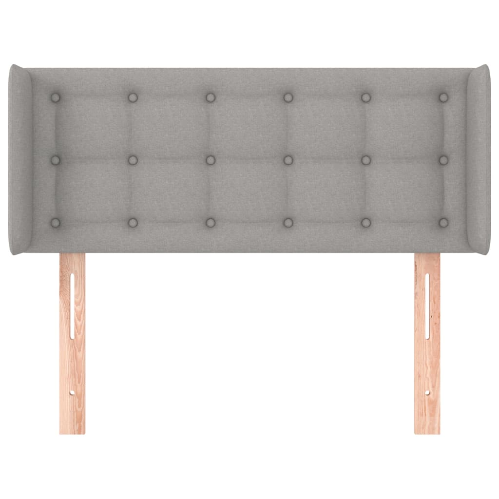 Hoofdbord met randen 93x16x78/88 cm stof lichtgrijs is nu te koop bij PeponiXL, paradijselijk wonen!