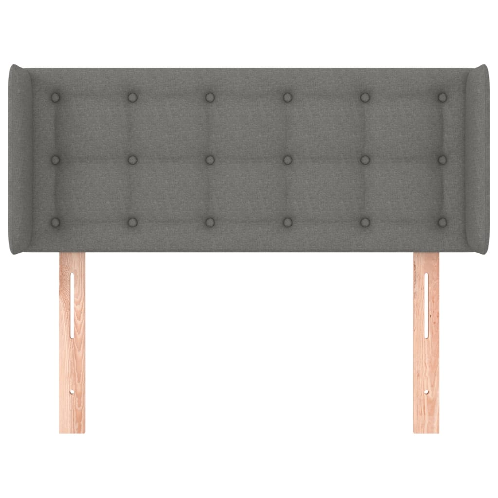 Hoofdbord met randen 93x16x78/88 cm stof donkergrijs is nu te koop bij PeponiXL, paradijselijk wonen!