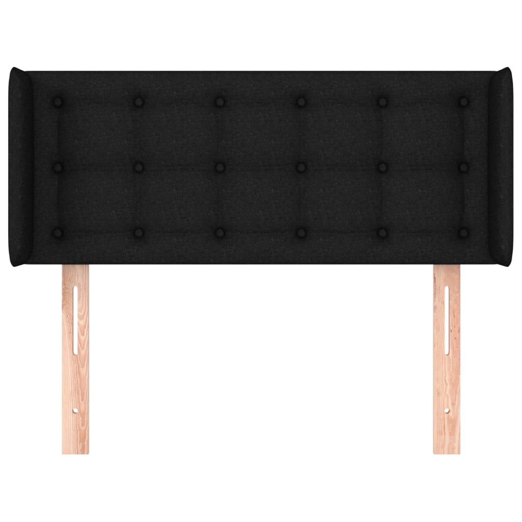 Hoofdbord met randen 93x16x78/88 cm stof zwart is nu te koop bij PeponiXL, paradijselijk wonen!