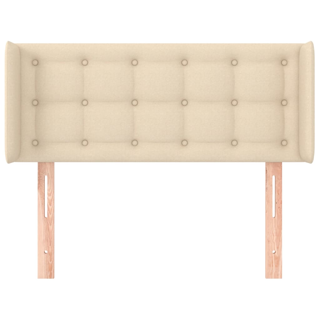 Hoofdbord met randen 93x16x78/88 cm stof crèmekleurig is nu te koop bij PeponiXL, paradijselijk wonen!