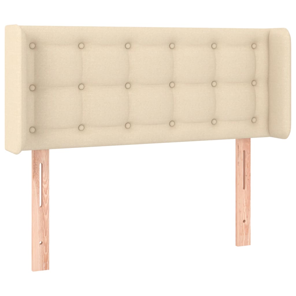 Hoofdbord met randen 103x16x78/88 cm stof crèmekleurig is nu te koop bij PeponiXL, paradijselijk wonen!