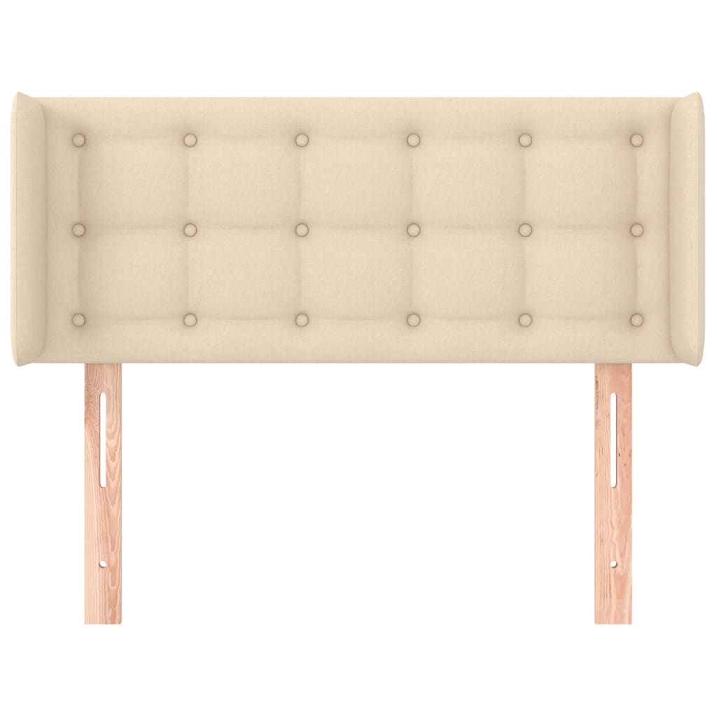 Hoofdbord met randen 103x16x78/88 cm stof crèmekleurig is nu te koop bij PeponiXL, paradijselijk wonen!