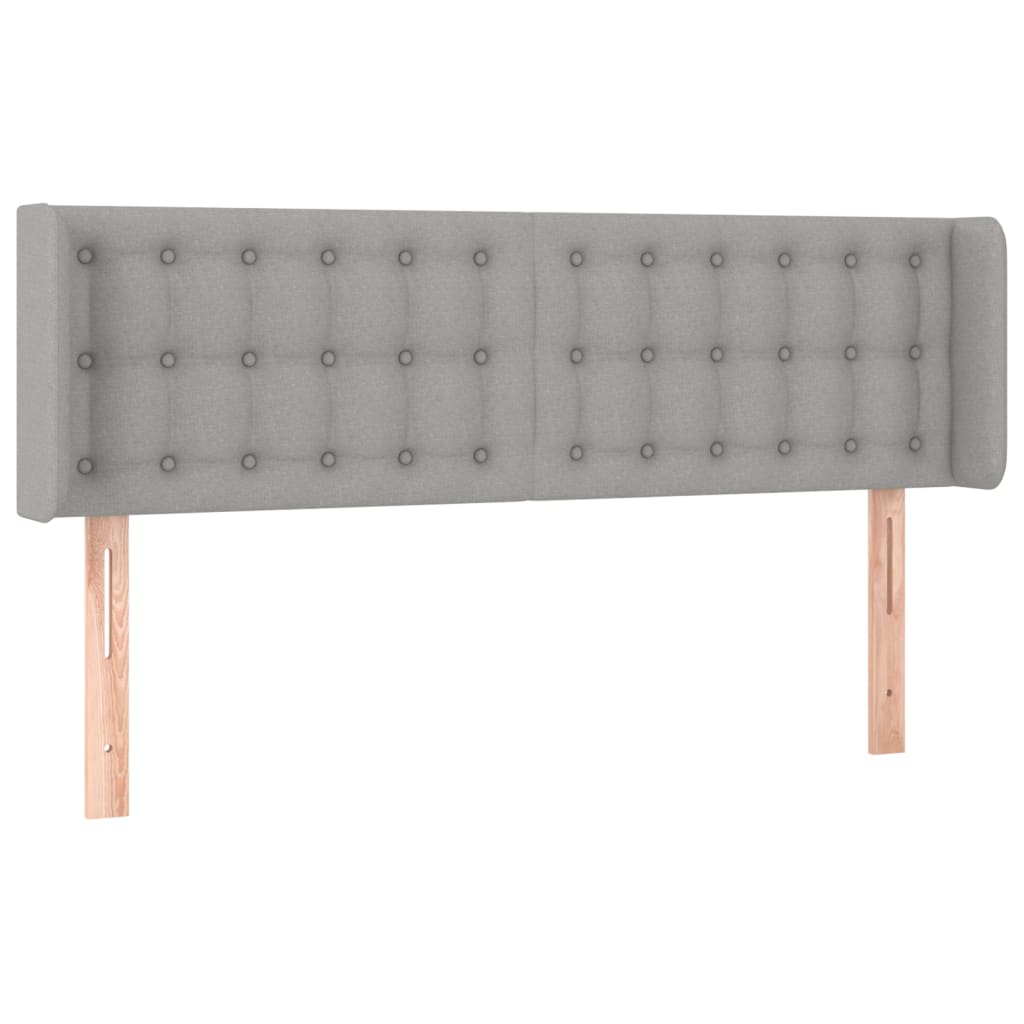 Hoofdbord met randen 147x16x78/88 cm stof lichtgrijs is nu te koop bij PeponiXL, paradijselijk wonen!