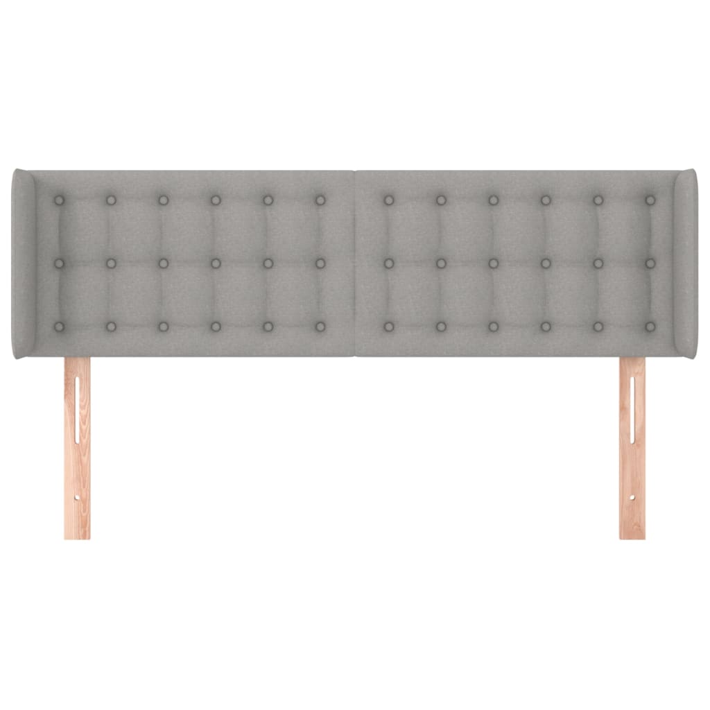 Hoofdbord met randen 147x16x78/88 cm stof lichtgrijs is nu te koop bij PeponiXL, paradijselijk wonen!