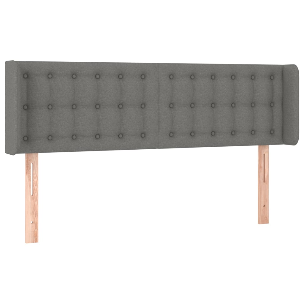 Hoofdbord met randen 147x16x78/88 cm stof donkergrijs is nu te koop bij PeponiXL, paradijselijk wonen!