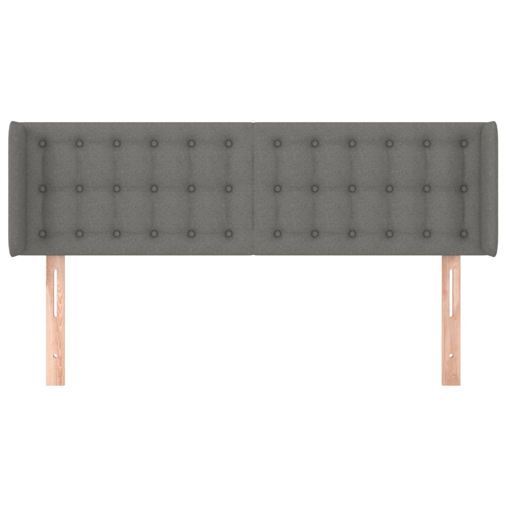 Hoofdbord met randen 147x16x78/88 cm stof donkergrijs is nu te koop bij PeponiXL, paradijselijk wonen!