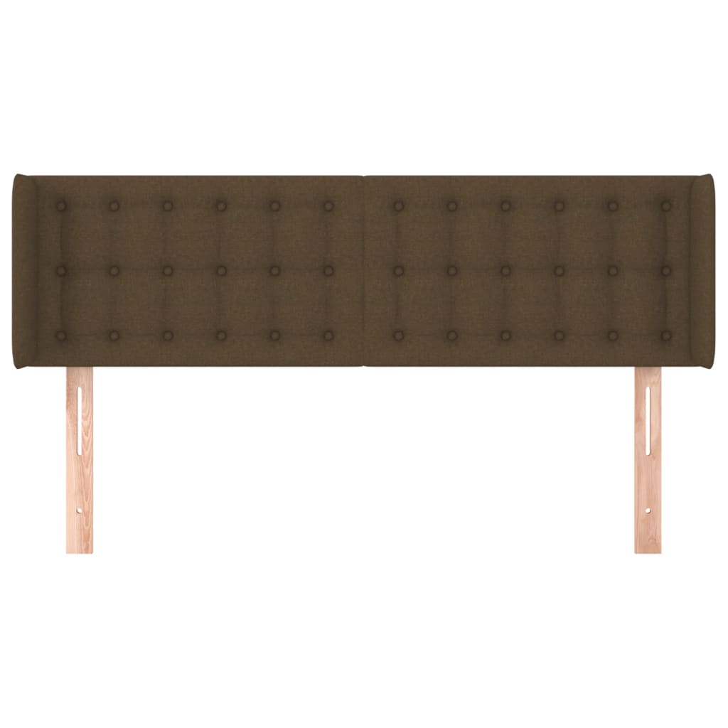 Hoofdbord met randen 147x16x78/88 cm stof donkerbruin is nu te koop bij PeponiXL, paradijselijk wonen!