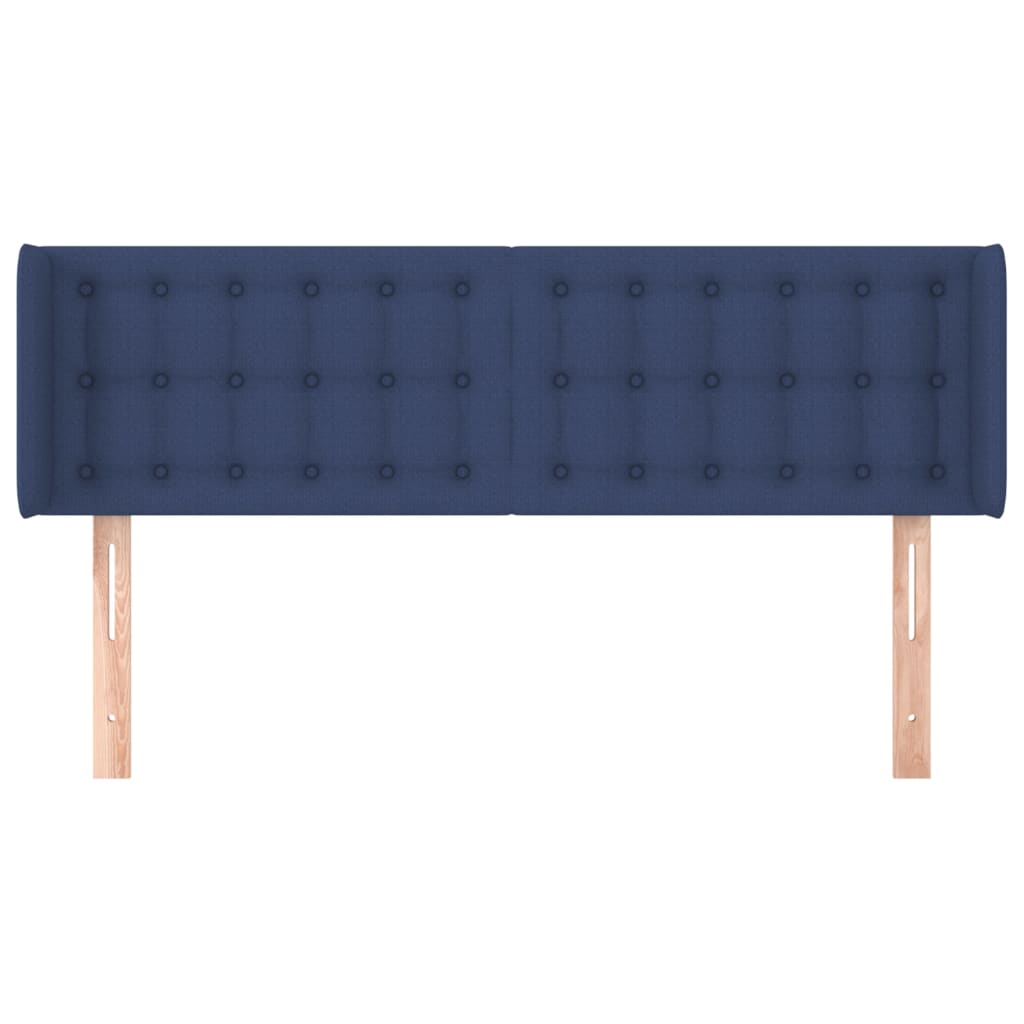 Hoofdbord met randen 147x16x78/88 cm stof blauw is nu te koop bij PeponiXL, paradijselijk wonen!