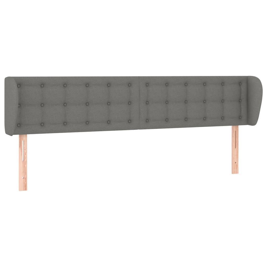 Hoofdbord met randen 163x16x78/88 cm stof donkergrijs is nu te koop bij PeponiXL, paradijselijk wonen!