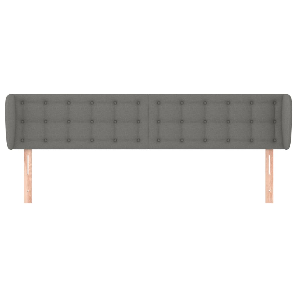 Hoofdbord met randen 163x16x78/88 cm stof donkergrijs is nu te koop bij PeponiXL, paradijselijk wonen!