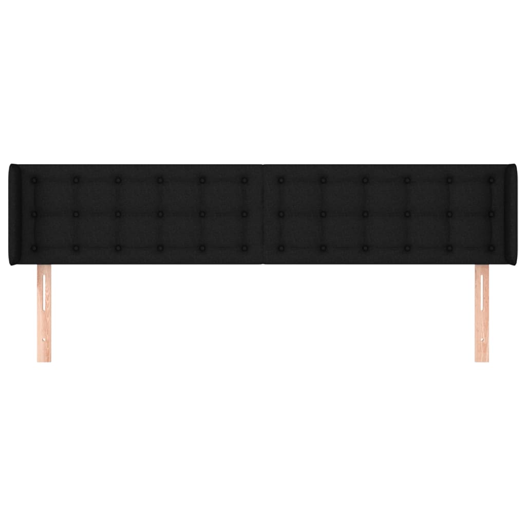 Hoofdbord met randen 163x16x78/88 cm stof zwart is nu te koop bij PeponiXL, paradijselijk wonen!