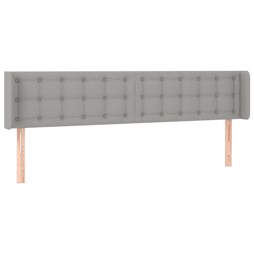 Hoofdbord met randen 183x16x78/88 cm stof lichtgrijs is nu te koop bij PeponiXL, paradijselijk wonen!