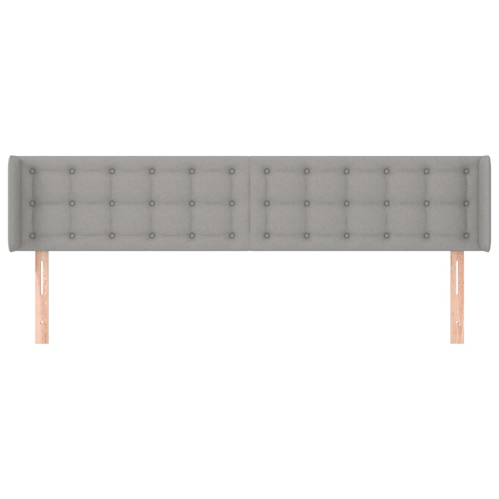 Hoofdbord met randen 183x16x78/88 cm stof lichtgrijs is nu te koop bij PeponiXL, paradijselijk wonen!