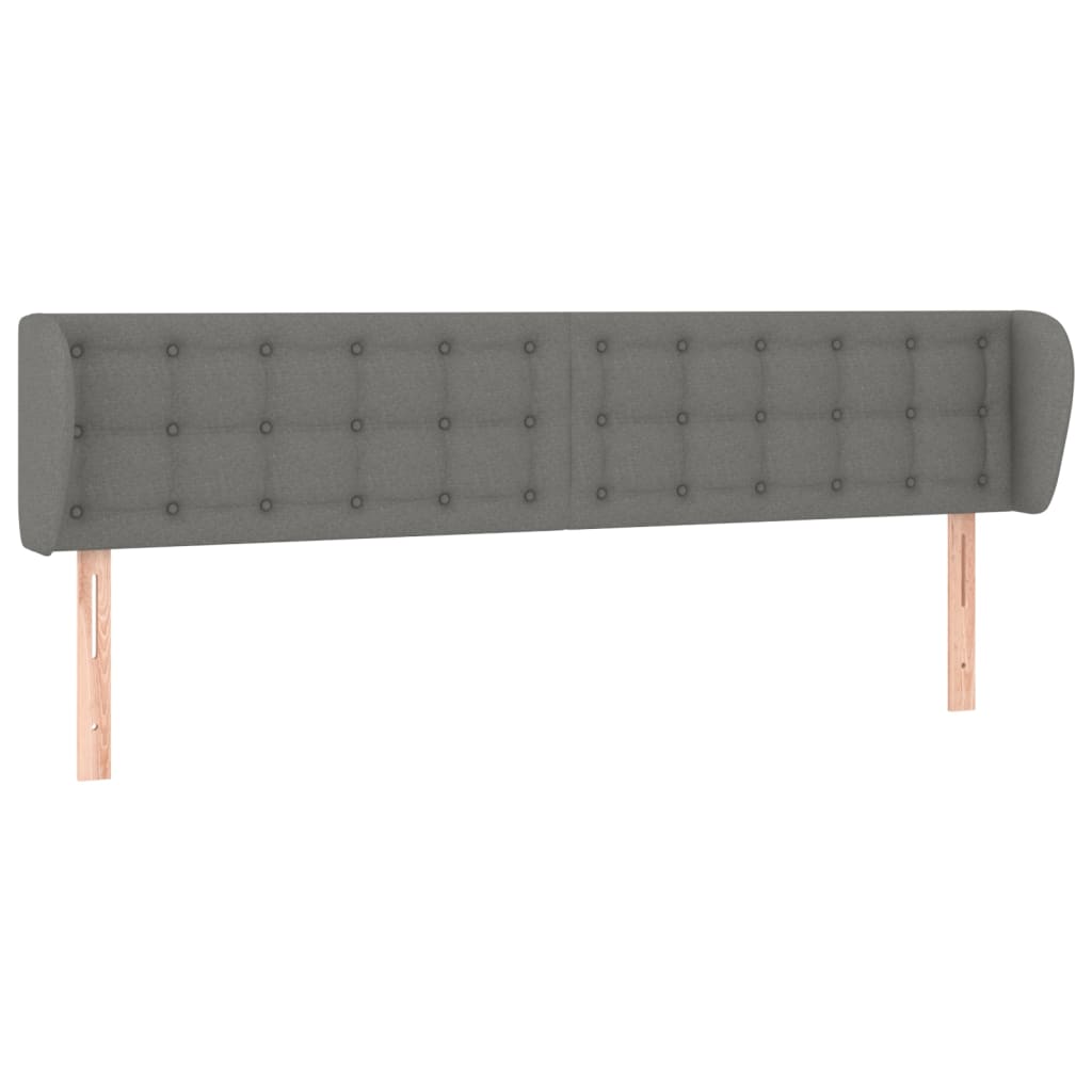 Hoofdbord met randen 183x16x78/88 cm stof donkergrijs is nu te koop bij PeponiXL, paradijselijk wonen!