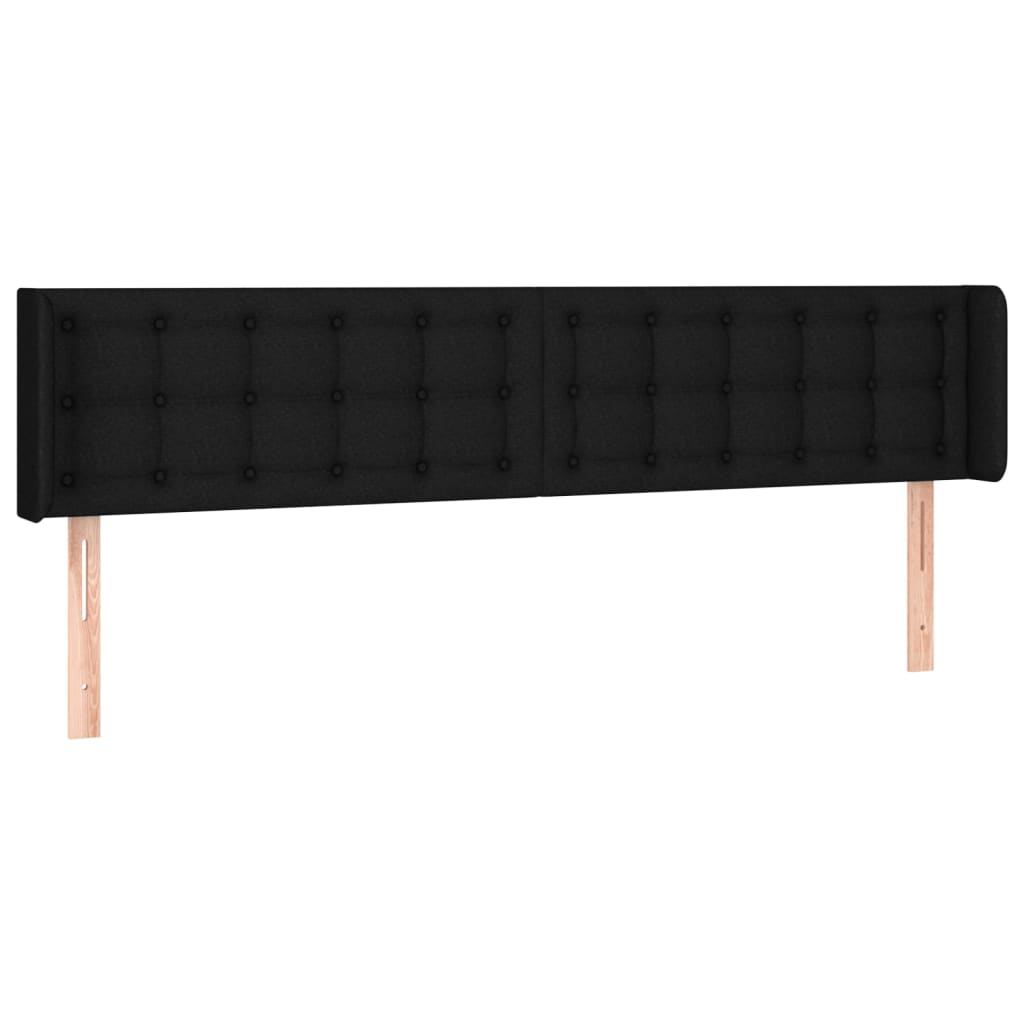 Hoofdbord met randen 183x16x78/88 cm stof zwart is nu te koop bij PeponiXL, paradijselijk wonen!