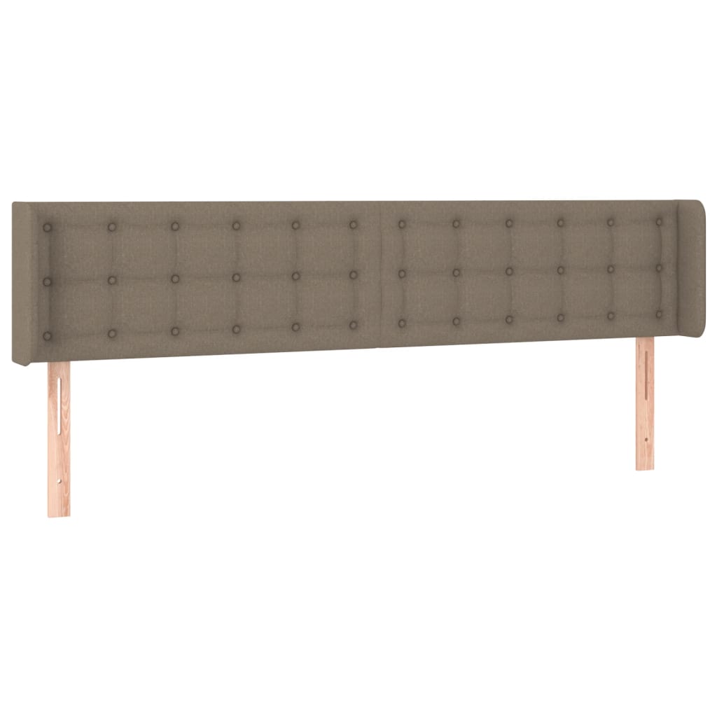 Hoofdbord met randen 183x16x78/88 cm stof taupe is nu te koop bij PeponiXL, paradijselijk wonen!