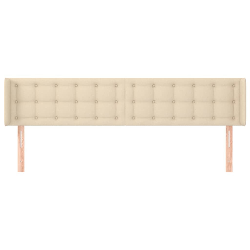 Hoofdbord met randen 183x16x78/88 cm stof crèmekleurig is nu te koop bij PeponiXL, paradijselijk wonen!