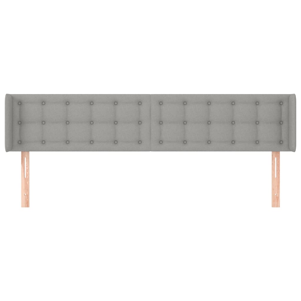Hoofdbord met randen 203x16x78/88 cm stof lichtgrijs is nu te koop bij PeponiXL, paradijselijk wonen!
