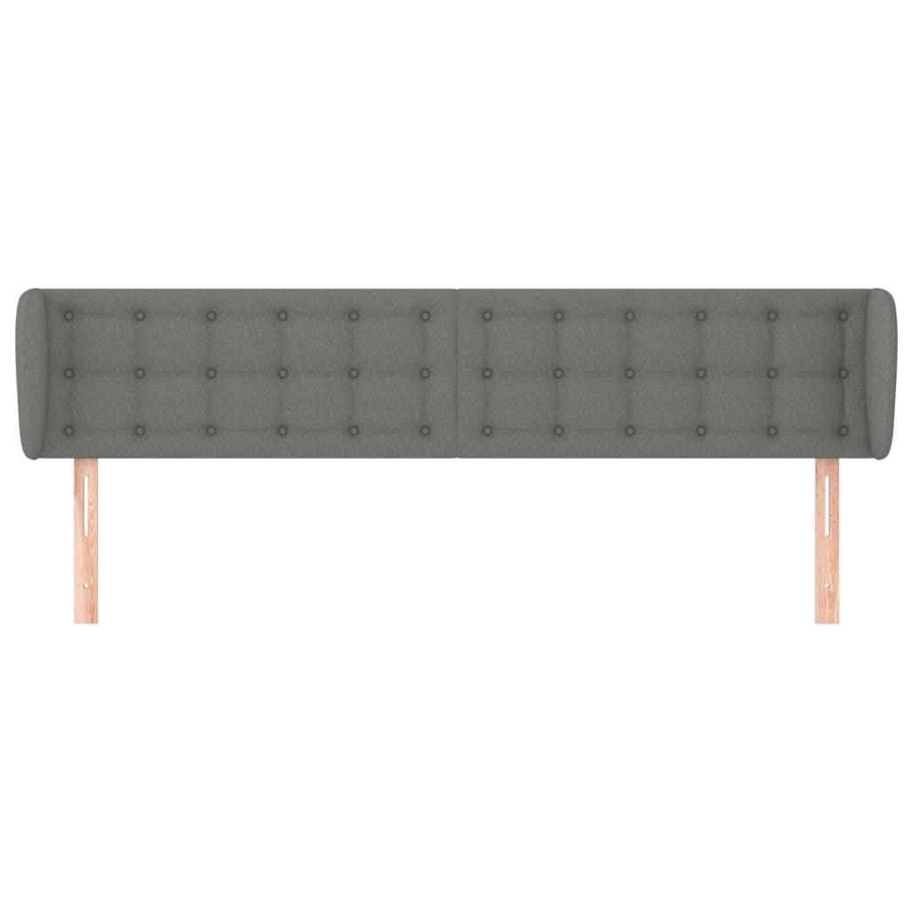 Hoofdbord met randen 203x16x78/88 cm stof donkergrijs is nu te koop bij PeponiXL, paradijselijk wonen!