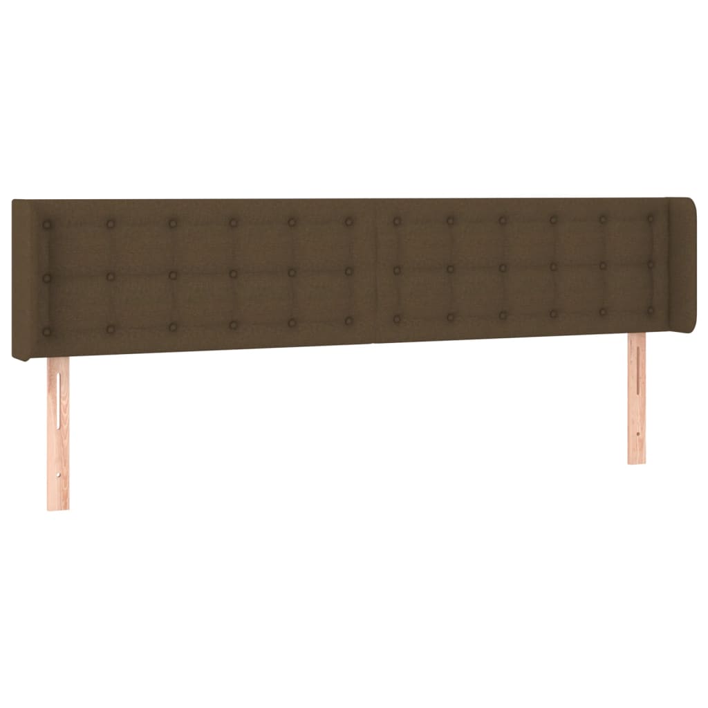 Hoofdbord met randen 203x16x78/88 cm stof donkerbruin is nu te koop bij PeponiXL, paradijselijk wonen!