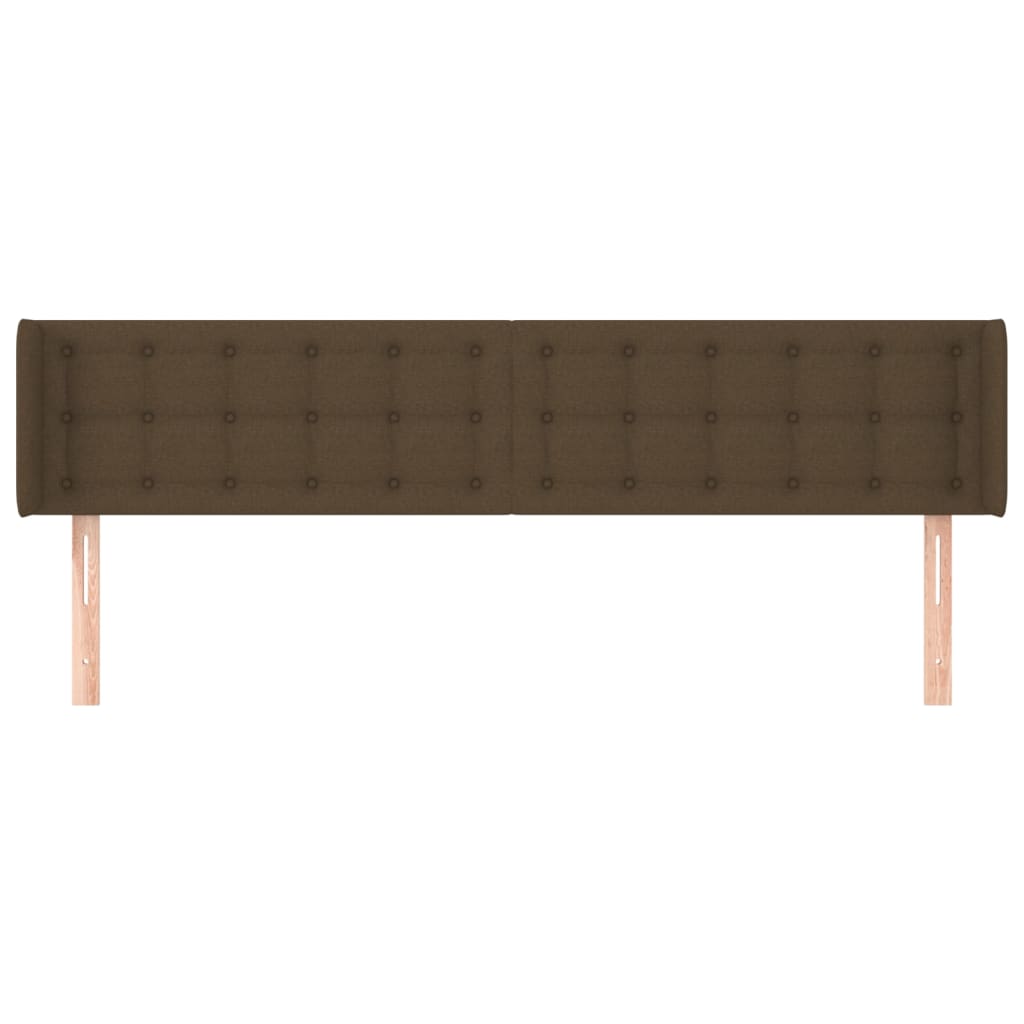 Hoofdbord met randen 203x16x78/88 cm stof donkerbruin is nu te koop bij PeponiXL, paradijselijk wonen!