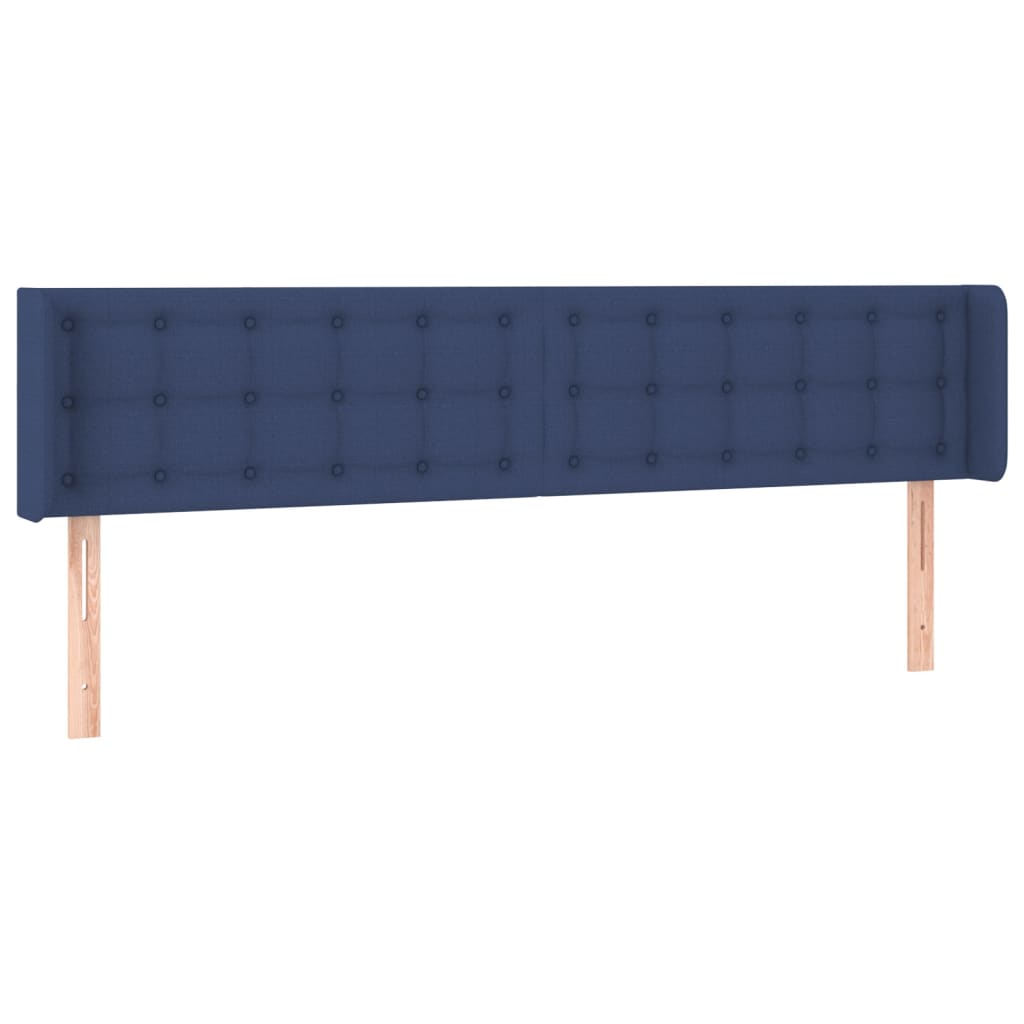Hoofdbord met randen 203x16x78/88 cm stof blauw is nu te koop bij PeponiXL, paradijselijk wonen!