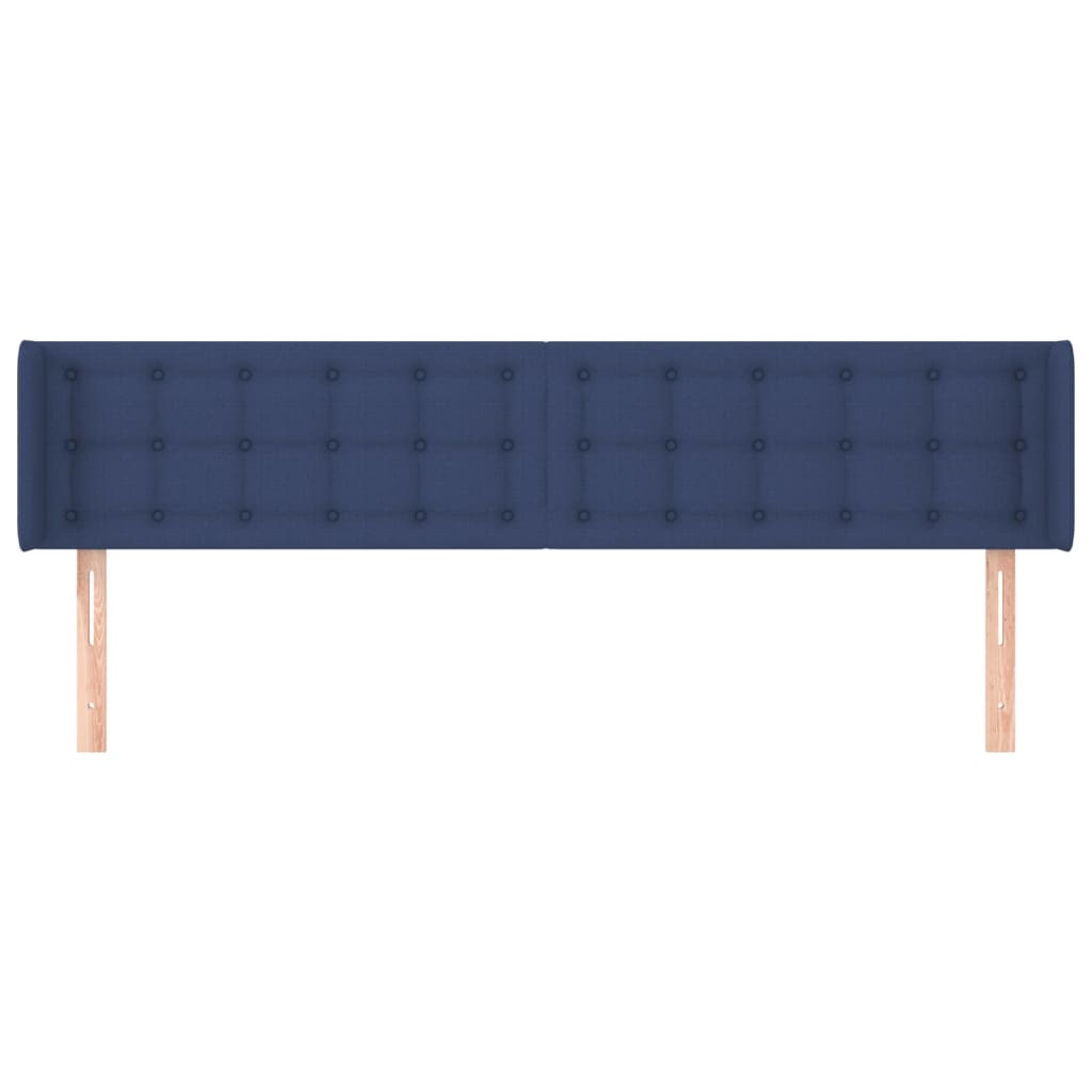 Hoofdbord met randen 203x16x78/88 cm stof blauw is nu te koop bij PeponiXL, paradijselijk wonen!