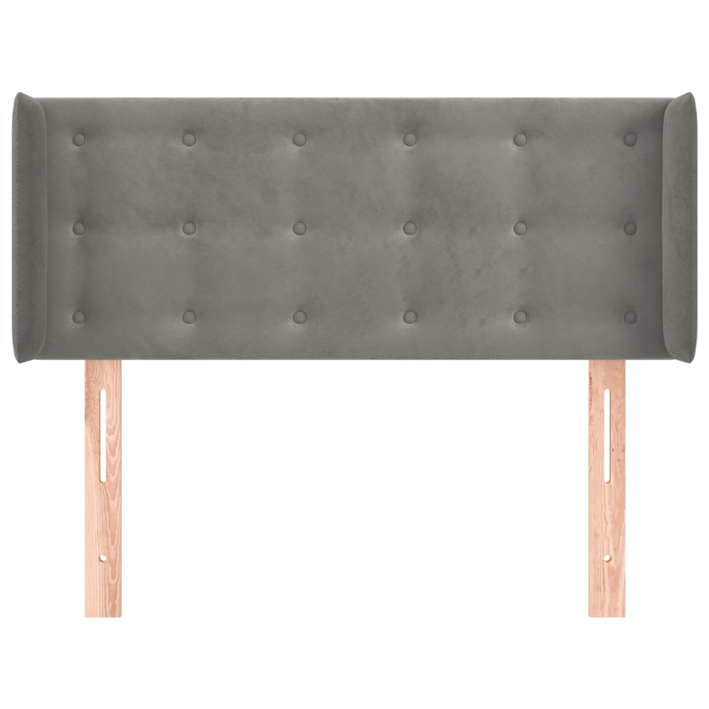 Hoofdbord met randen 83x16x78/88 cm fluweel lichtgrijs is nu te koop bij PeponiXL, paradijselijk wonen!