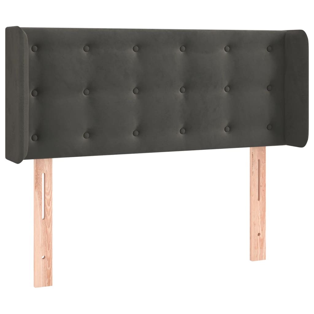 Hoofdbord met randen 83x16x78/88 cm fluweel donkergrijs is nu te koop bij PeponiXL, paradijselijk wonen!