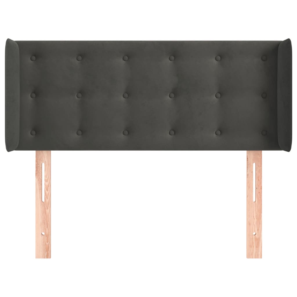 Hoofdbord met randen 83x16x78/88 cm fluweel donkergrijs is nu te koop bij PeponiXL, paradijselijk wonen!