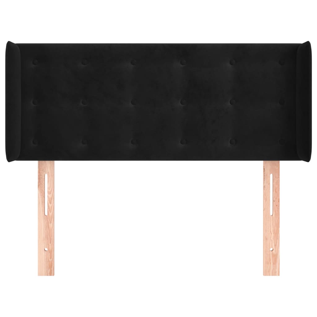 Hoofdbord met randen 83x16x78/88 cm fluweel zwart is nu te koop bij PeponiXL, paradijselijk wonen!
