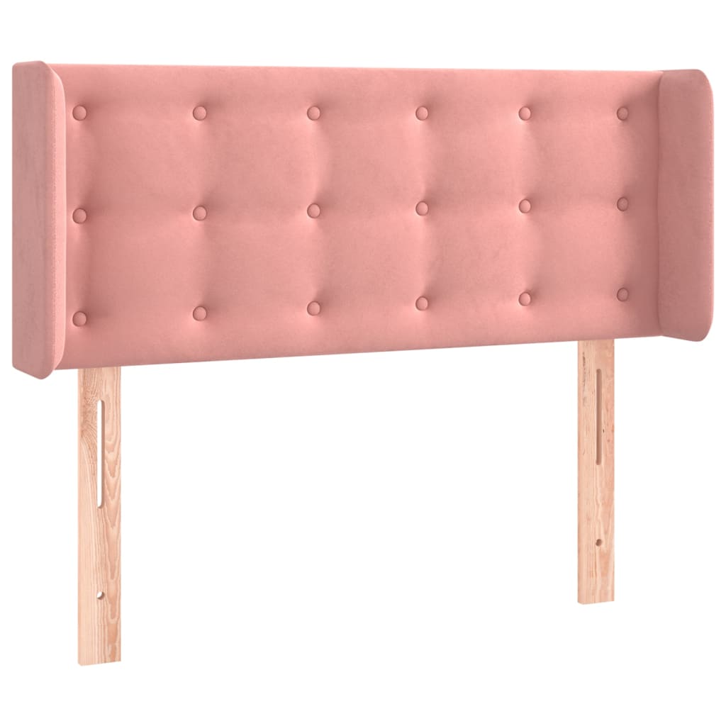 Hoofdbord met randen 83x16x78/88 cm fluweel roze is nu te koop bij PeponiXL, paradijselijk wonen!