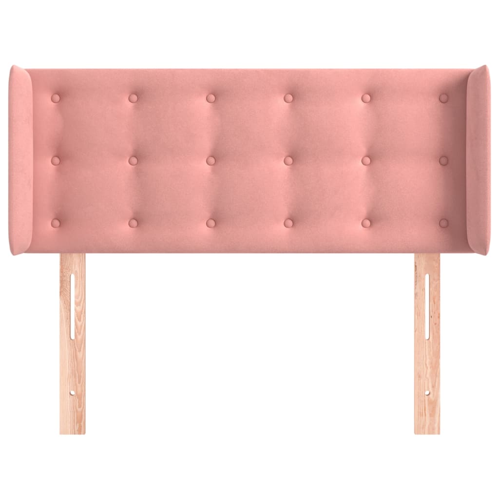 Hoofdbord met randen 83x16x78/88 cm fluweel roze is nu te koop bij PeponiXL, paradijselijk wonen!
