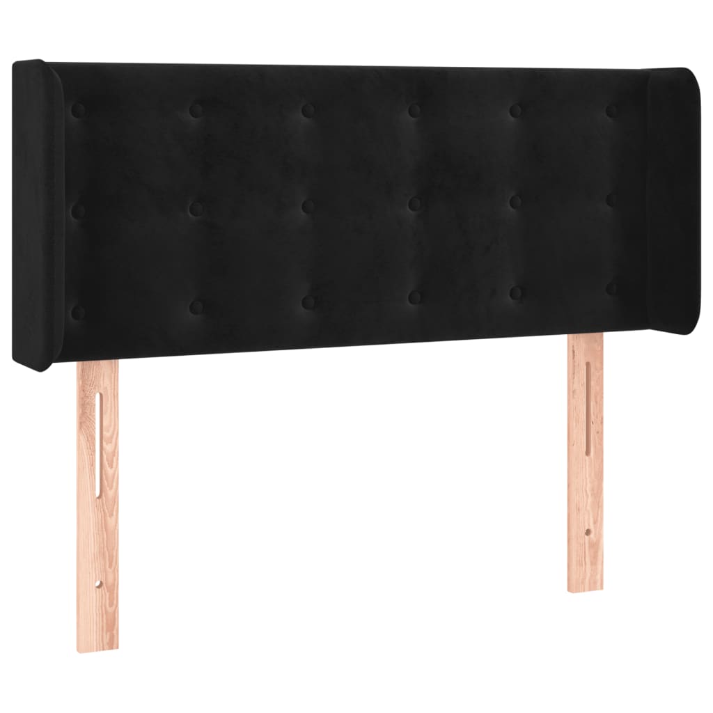 Hoofdbord met randen 93x16x78/88 cm fluweel zwart is nu te koop bij PeponiXL, paradijselijk wonen!