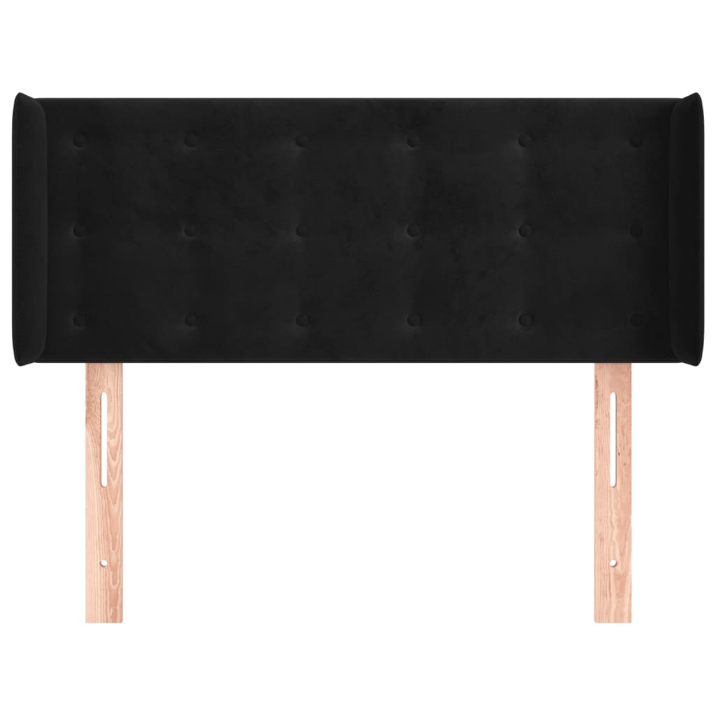 Hoofdbord met randen 93x16x78/88 cm fluweel zwart is nu te koop bij PeponiXL, paradijselijk wonen!