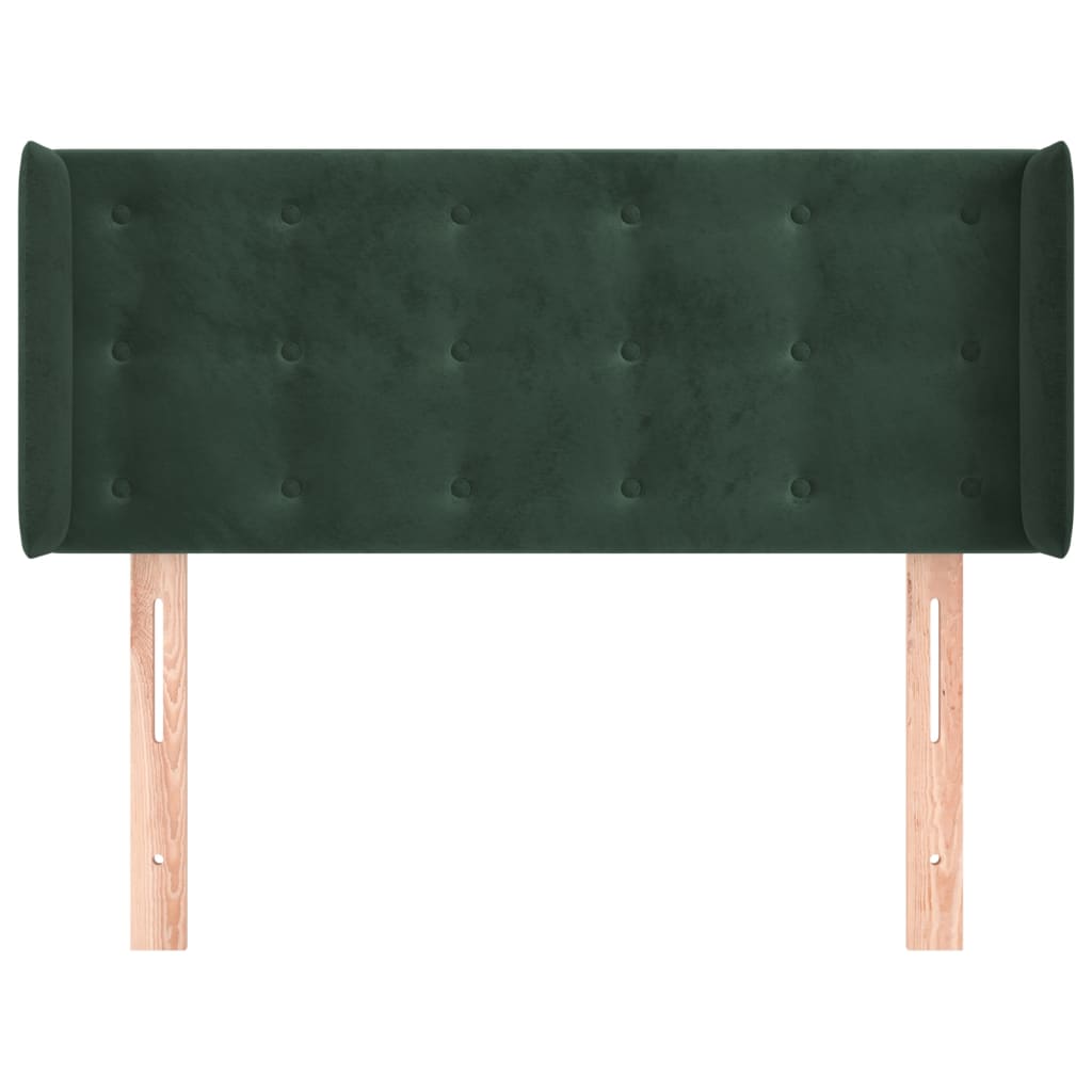 Hoofdbord met randen 93x16x78/88 cm fluweel donkergroen is nu te koop bij PeponiXL, paradijselijk wonen!