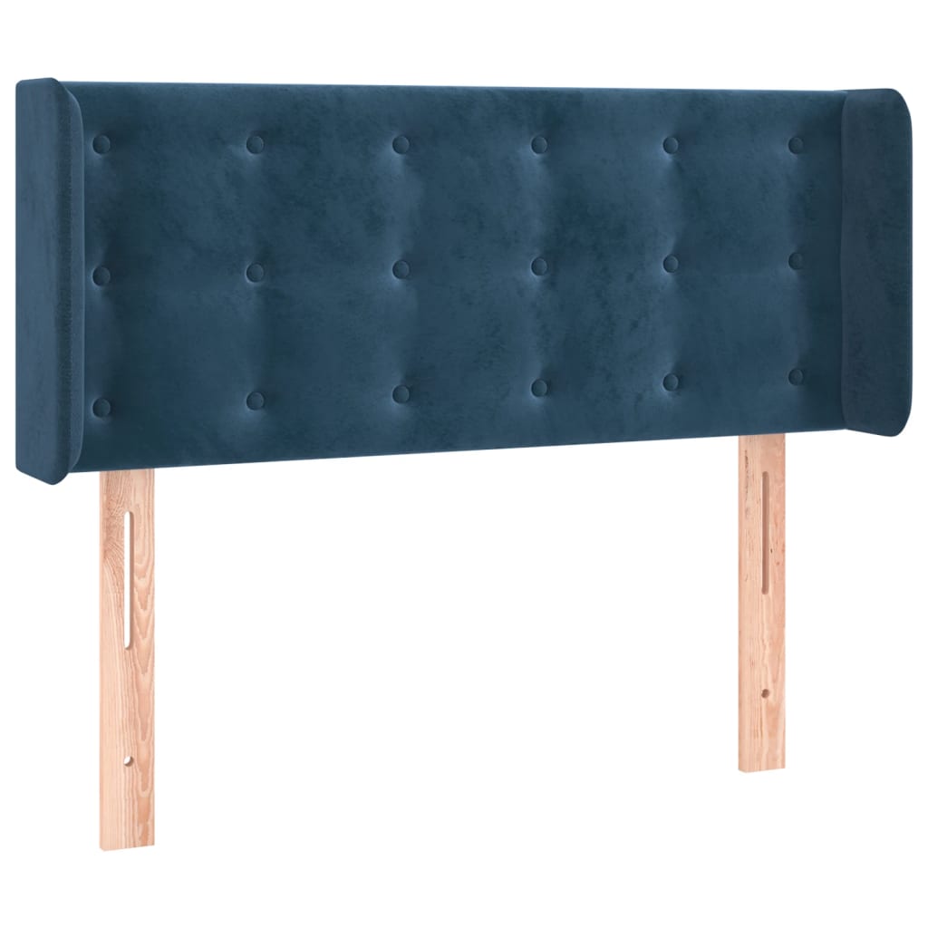 Hoofdbord met randen 93x16x78/88 cm fluweel donkerblauw is nu te koop bij PeponiXL, paradijselijk wonen!