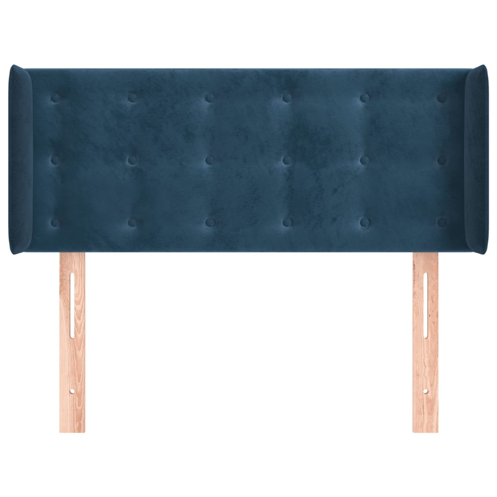Hoofdbord met randen 93x16x78/88 cm fluweel donkerblauw is nu te koop bij PeponiXL, paradijselijk wonen!