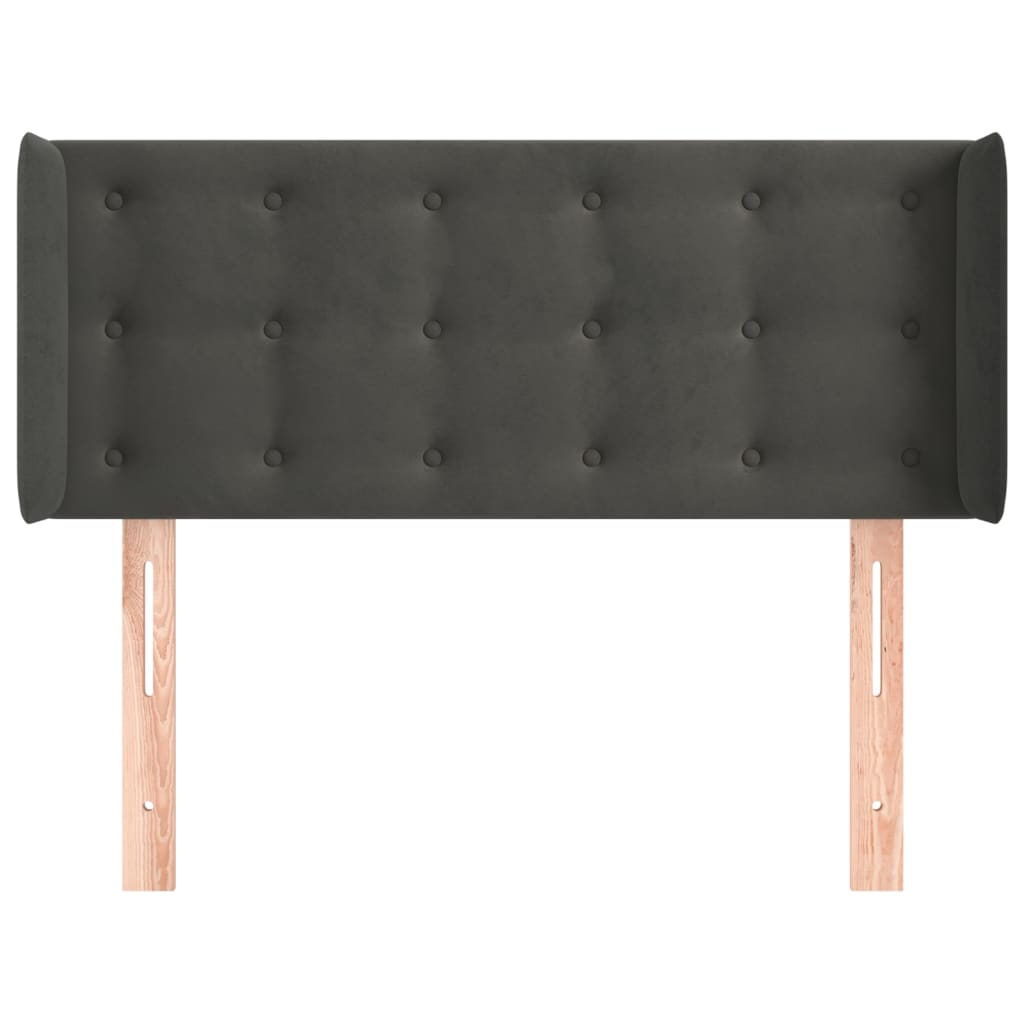 Hoofdbord met randen 103x16x78/88 cm fluweel donkergrijs is nu te koop bij PeponiXL, paradijselijk wonen!