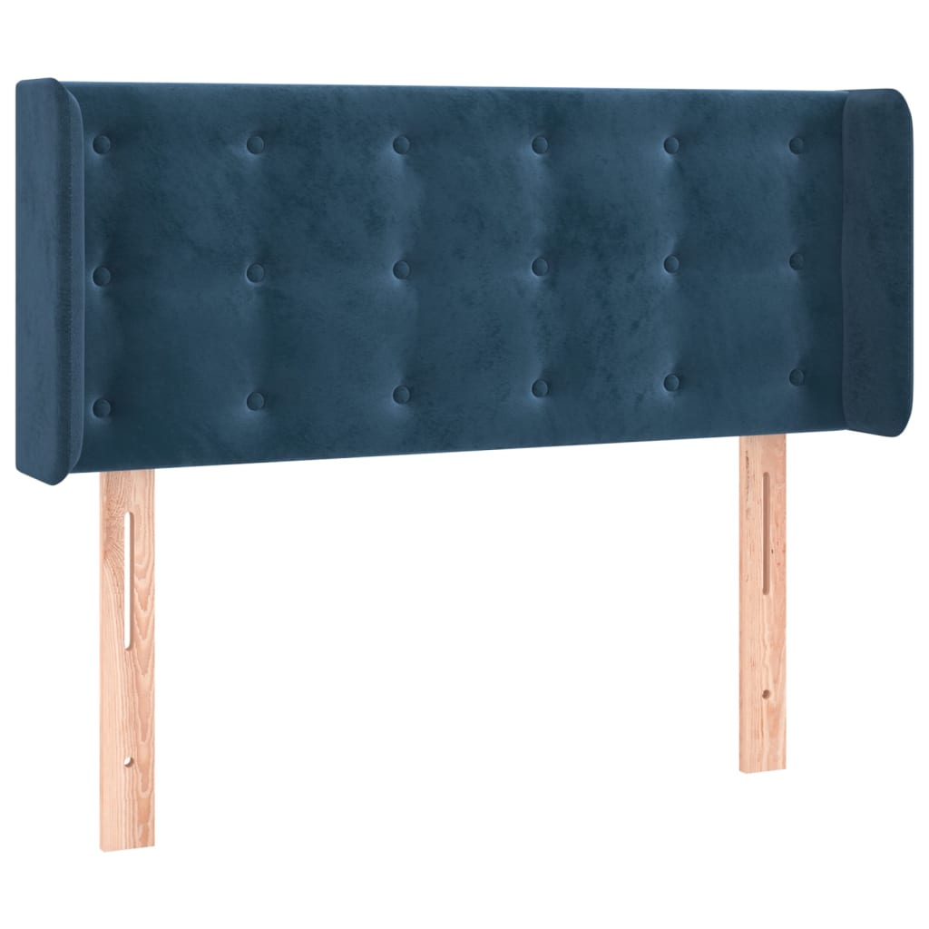 Hoofdbord met randen 103x16x78/88 cm fluweel donkerblauw is nu te koop bij PeponiXL, paradijselijk wonen!